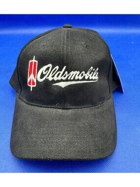 NWT Oldsmobile Logo Black Snapback Hat GM Licensed Hot Rods Plus Adjustable